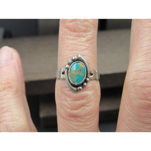 Size 5 Sterling Silver Bell Trading Company Turquoise Stone Band Ring